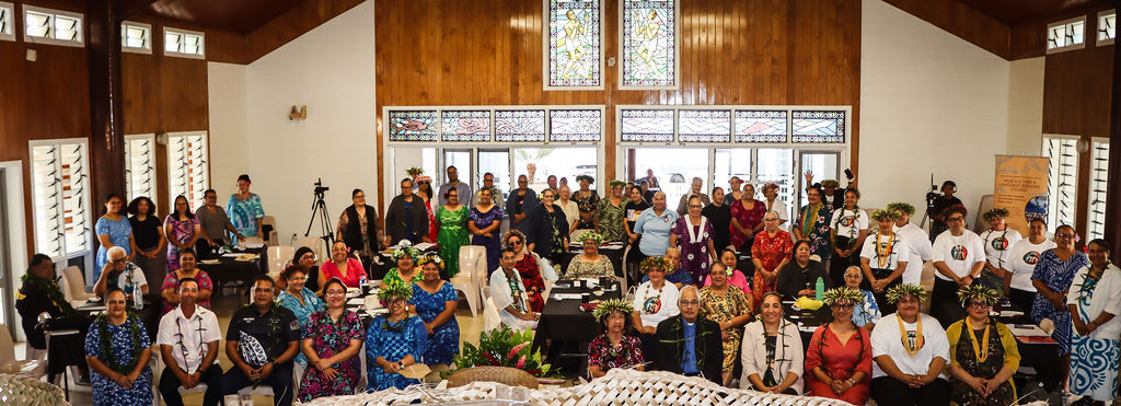 Niue National Feminist Forum 2026 — full group, Millennium Hall, Niue